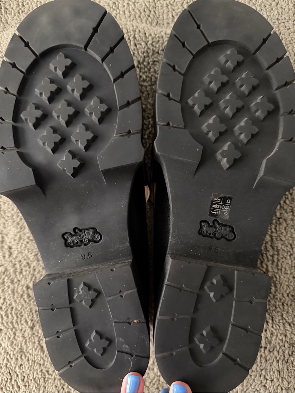 Coach Leah Black Leather Loafers - Picture 5 of 6